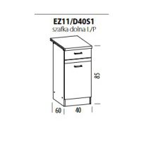 LIVEO - ELIZA Szafka EZ11/D40S1 | Dolna 40 | 1 Drzwi 1 Szuflada