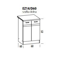 LIVEO - ELIZA Szafka EZ14/D60 | Dolna 60 | 2 Drzwi