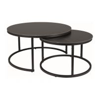 SIGNAL - FERRANTE D Ława | Czarny mat fi80 fi 60 | Stelaż czarny mat