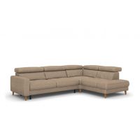 Bydgoskie Meble - GOYA Narożnik 3F-TE-1,5HT/BK// 1,5HT/BK-TE-3F | Z funkcją spania i pojemnikiem | Stelaż włoski