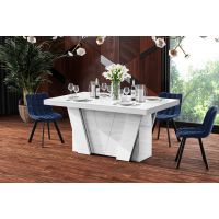 HUBERTUS - GRANDE Stół 160-412x100 | Biały mat | Biały połysk