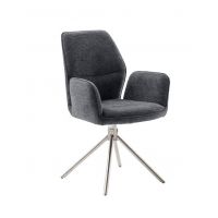 MC AKCENT - GREYTON Krzesło | Obrót siedziska | Tkanina typu szenil Antracyt | GR4E08AN