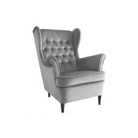 SIGNAL - HARRY Velvet Fotel | Tkanina | Szary | Bluvel 14 | Nogi wenge | z PL