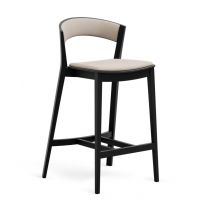 PAGED - ARCHER Krzesło Barowe H-4801 | Buk | Tapicerowane siedzisko i oparcie | Kont.