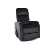 SIGNAL - LETO Velvet Fotel rozkładany elektrycznie | Tkanina | Czarny Bluvel 19 | z MR