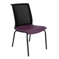 GROSPOL - LEVEL Krzesło Konferencyjne 4L BS / 4L BS R1 Black / Chrome | Siatkowe Oparcie