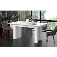 HUBERTUS - MAGRO Stół 170-410x100 | Marble white połysk | Biały połyskl