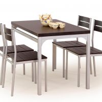 HALMAR - Zestaw Malcolm stół + 4 krzesła wenge