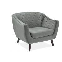 SIGNAL - MOLLY 1 Velvet Fotel | Tkanina | Szary Bluvel 14 | Nogi wenge | z MR