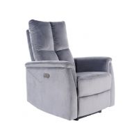 SIGNAL - NEPTUN Velvet Fotel rozkładany elektrycznie | Tkanina | Szary Bluvel 14 | z MR