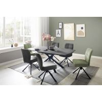 MC AKCENT - NICOSIA Stół 130-190x100x76 | Blat Antracyt | Noga Czarna | NI13SMAN