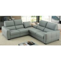 Bydgoskie Meble - LEONARDO Narożnik 1RF-1RF-E niski lampka i USB-2,5F | Dwa fotele z elektrycznym relaksem | Funkcja spania