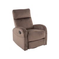 SIGNAL - OLIMP Velvet Fotel rozkładany z funkcją bujania | Tkanina | Cappuccino Bluvel 38 | z MR