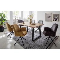 MC AKCENT - PALAIS Stół 160x90 | Dąb lity burgundzki | Obrzeże typu szwajcarskiego | Noga trapez | PATP16ZS | PATGTSXL