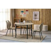 HALMAR - PIVOT Stół rozkładany 102-142x102x75 | dąb artisan/czarny | z PL