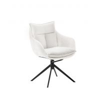MC AKCENT - PARKER S Krzesło z podłokietnikami | Obrót siedziska | Metal lakier czarny mat | Tkanina Krem | PKAS60CR