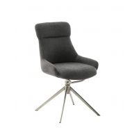 MC AKCENT - PELION E Krzesło | Obrót siedziska | Stal szlachetna szczotkowana | Tkanina Antracyt | PL4E54AN