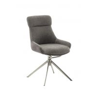 MC AKCENT - PELION E Krzesło | Obrót siedziska | Stal szlachetna szczotkowana | Tkanina Szarobrązowa | PL4E54SM