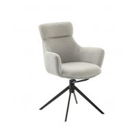 MC AKCENT - PELION S Krzesło z podłokietnikami | Obrót siedziska | Metal lakier czarny mat | Tkanina Jasnoszara | PLAS54LG