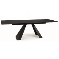 SIGNAL - SAMANTA CERAMIC Stół rozkładany 160-240x90x76 | Czarny Sahara Noir | Czarny mat