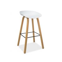 SIGNAL - KRZESŁO BAROWE | HOKER STING | Tworzywo PP | Biały | Metal Dąb