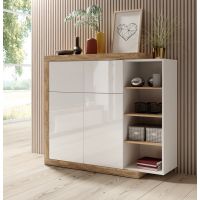 HELVETIA MEBLE WIERUSZÓW - SINTRA Wysoka Komoda 24BSKS45 | 2 drzwi 2 klapy