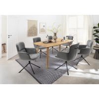 MC AKCENT - STOCKHOLM Stół 180x100 | Dąb lity dziki olejowany | Nogi dąb dziki | STO180BE | STO4GEBE