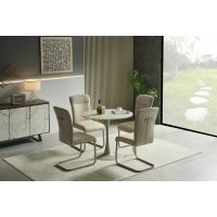 HALMAR - TOLIO Stół 90x76 | Spiek- trawertyn/kaszmir