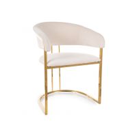 SIGNAL - TULIPE Velvet Gold Krzesło | Tkanina | Jasny beż Bluvel 22 | Stelaż złoty