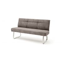 MC AKCENT - TALENA Ławka 180 | Płoza stal szlachetna szczotkowana | Tkanina jasnobrązowa | TB1838BSA