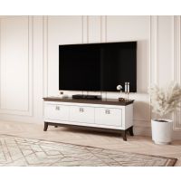 Bydgoskie Meble - TISARO Komoda TV 3S | 2473LJ39 | biały połysk