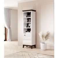 Bydgoskie Meble - TISARO Regał 1D Prawy | 2473LJ88 | biały połysk