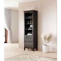 Bydgoskie Meble - TISARO Regał 1D Prawy | 24Z3LJ88 | antracyt połysk