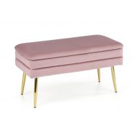 HALMAR - VELVA Ławka z pojemnikiem | różowo-złota