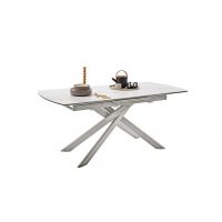 MC AKCENT - VANINO Stół 180-230x90x76 | Marmur biały | Stelaż Stal szlachetna szczotkowana | VA18EGWM