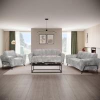 Mars Meble - VOLARE ZESTAW WYPOCZYNKOWY 3+2+1 Bez funkcji | SILVER – Vega 12 | PROMOCJA