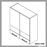KAM - KAMMONO Szafka WW80/90 | Górna | Witryna | 2-drzwi | Front nowoczesny P4