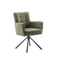 MC AKCENT - WINSTON Krzesło z podłokietnikami | Obrót siedziska | Tkanina vintage oliwka | WIAS24OL