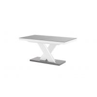 HUBERTUS - XENON LUX Stół 160-256x89 | Blat Szary mat | Noga Biała