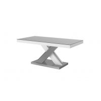 HUBERTUS - XENON LUX MINI Ława | Blat Szary połysk | Nogi Szaro białe