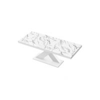 HUBERTUS - XENON Stół 160-208x89 | Marble White HG | Biały połysk