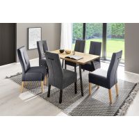 MC AKCENT - ZEBALLOS Stół 180x90 | Blat Krawędź prosta | Dąb burgundzki olejowany | Stelaż 4 Nogi Czarny mat | ZET18GZK | ZETGVMSP