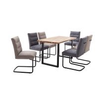 MC AKCENT - ZEBALLOS Stół 120x75 | Blat Krawędź typu szwajcarskiego | Dąb burgundzki olejowany | Stelaż typu U Czarny | ZET12SZK | ZETGUMSP