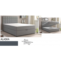 MEBLE BEST - ALASKA Łóżko Kontynentalne 140x200 z pojemnikiem na pościel