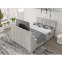 MPF MEBLE POLSKIE FIJAŁEK - ALVIO Łóżko Kontynentalne elektrycznie sterowane | z materacem | 180x200