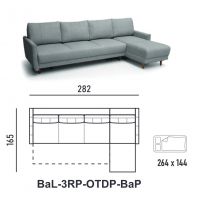 Meblomak - ARMENO Narożnik BaL-3RP-OTDP-BaP // BaP-OTDP-3RP-BaL z funkcjią spania i pojemnikiem