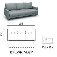 Meblomak - ARMENO Sofa BaL-3RP-BaP z funkcjią spania i pojemnikiem
