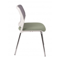 GROSPOL - ASPEN Krzesło Konferencyjne 4L WT White / Chrome | Oparcie Tapicerowane