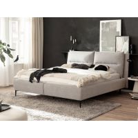 MC AKCENT - AUCKLAND Łóżko z pojemnikiem | 140x200 | Tkanina Puente 06 krem | AUC14033