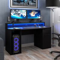 Forte - AYO Biurko do gier R TZRB219B3-Z113 | Czarny mat